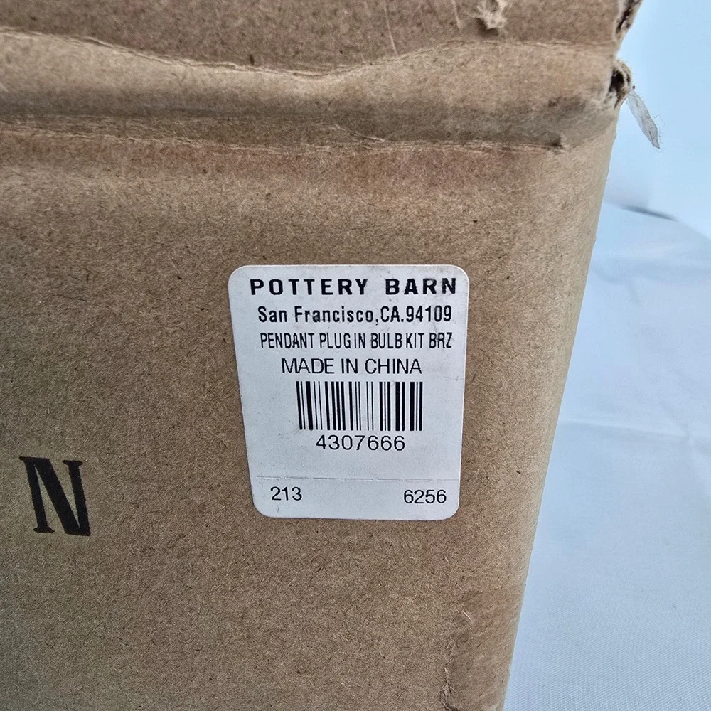 Pottery Barn Pendant Plug In Bulb‎ Kit Bronze Braided Cord 4307666 Lighting New
